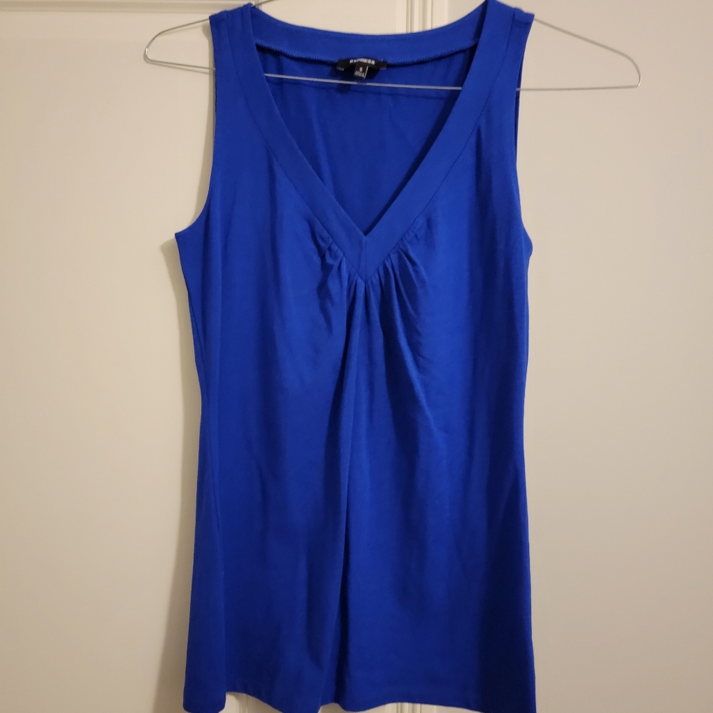Express, size small, blue v neck tank top